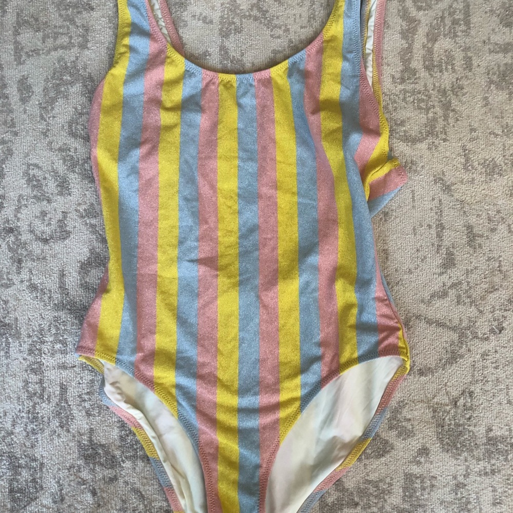 Final Sale Solid and Striped Anne Marie One Piece - Picture 2 of 3
